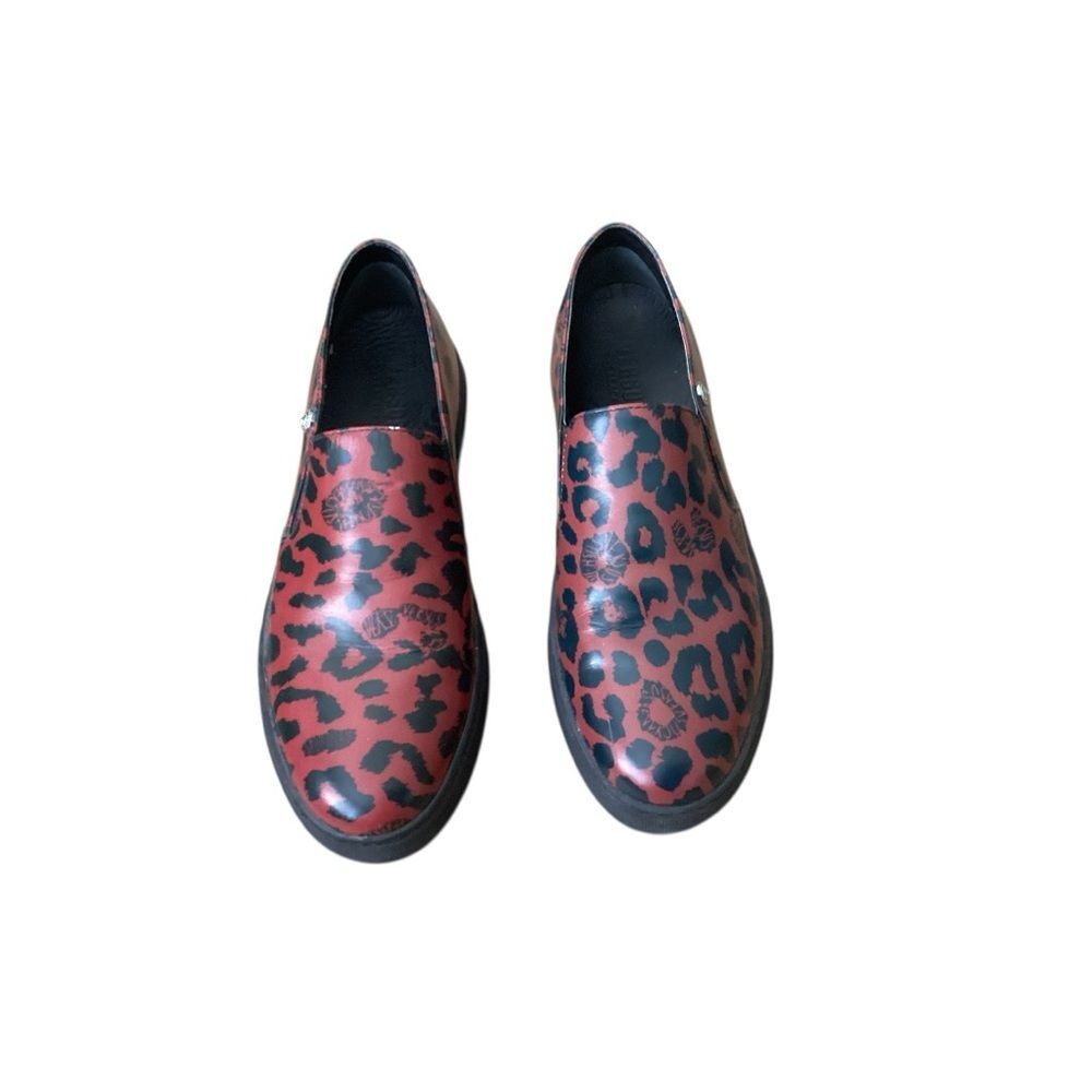 Versus Versace Red and Black Leopard Platform Loafers Shoes Size 38/8